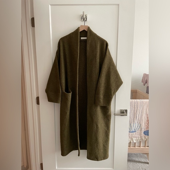 Hackwith Design House Jackets & Blazers - Hackwith Design House Oversized Jacket in Green Wool Blend